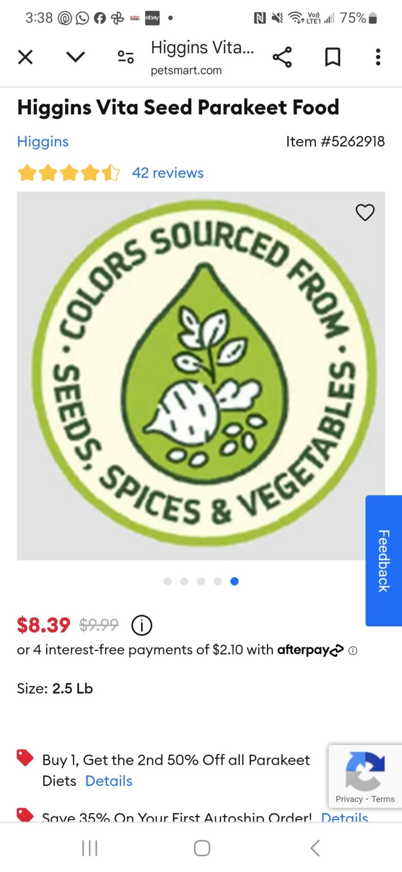 Higgins Vita Seed PARAKEET 2.5 LBS - Image 3